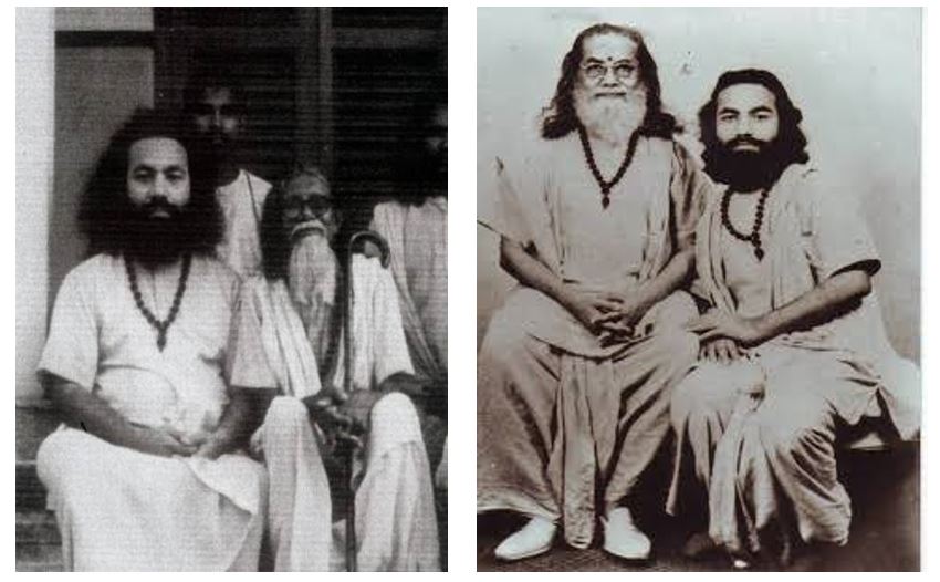 Swami Shankarananda Giri con Swami Narayana Giri e Paramahansa Hariharananda Giri